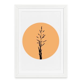 Silhouette dans Sunset Circle - Affiche encadrée (27 × 37 cm) - blanc - Devant