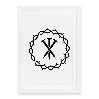 Three nails + Crown of thorns - Framed poster (27 × 37 cm) - white - Front