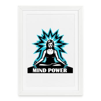 Mind power vrouw - Affiche encadrée (27 × 37 cm) - blanc - Devant