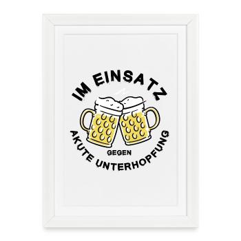 Underhopping Deployment – Regulars' Table Beer Saying - Framed poster (27 × 37 cm) - white - Front