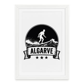 Algarve Surfer Surfing Surfing in Portugal - Framed poster (27 × 37 cm) - white - Front