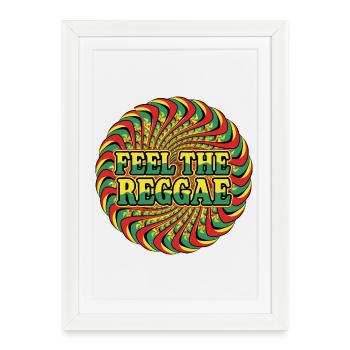 Ressentez le cercle psychédélique reggae - Affiche encadrée (27 × 37 cm) - blanc - Devant