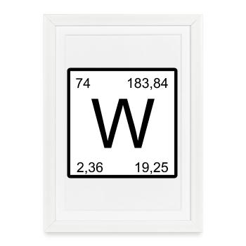Symbole W de Wolfram dans la conception du tableau périodique - Affiche encadrée (27 × 37 cm) - blanc - Devant