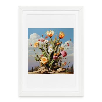 Cactus Blossom Color Dream - Framed poster (27 × 37 cm) - white - Front