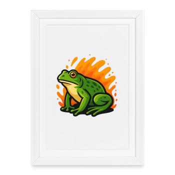 Grenouille Goliath Vert Flamboyant - Affiche encadrée (27 × 37 cm) - blanc - Devant