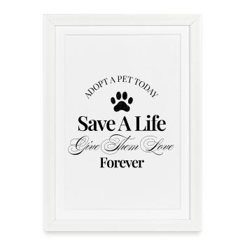 Adopt a Pet Save a Life Animal Advocacy - Framed poster (27 × 37 cm) - white - Front