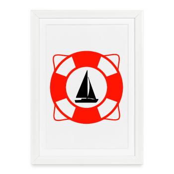 Voile - Affiche encadrée (27 × 37 cm) - blanc - Devant