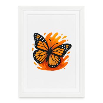 Tropical butterfly in fiery red and black - Framed poster (27 × 37 cm) - white - Front