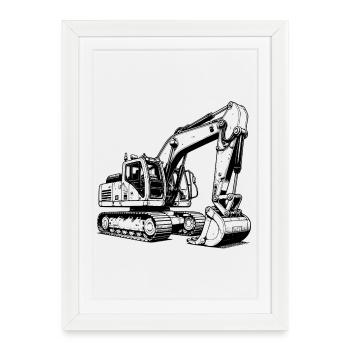 Toy Excavator - I Shovel Children's Dreams Free - Framed poster (27 × 37 cm) - white - Front