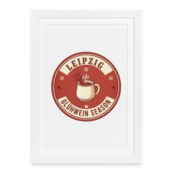 Saison des vins chauds de Leipzig - Affiche encadrée (27 × 37 cm) - blanc - Devant