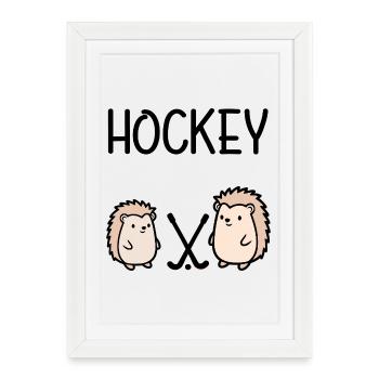 SPORTS DE BALLE HOCKEY HÉRISSONS - Affiche encadrée (27 × 37 cm) - blanc - Devant