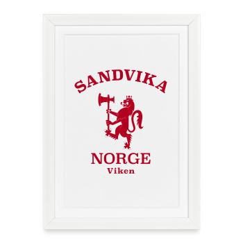 Sandvika Norge Norway - Framed poster (27 × 37 cm) - white - Front