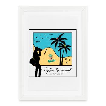 capture the moment beach lover - Affiche encadrée (27 × 37 cm) - blanc - Devant