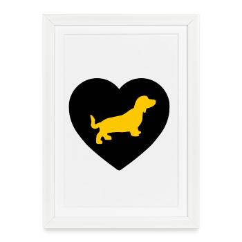 Dachshund - Framed poster (27 × 37 cm) - white - Front