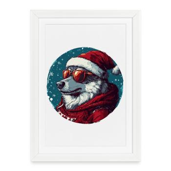Noël de Noël Wolf Weihnachten - Affiche encadrée (27 × 37 cm) - blanc - Devant