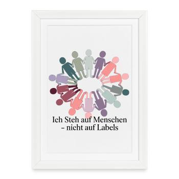 I like people - not labels - Framed poster (27 × 37 cm) - white - Front