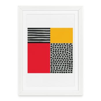 Scandi Art: Abstract Geometry in Red-Orange - Framed poster (27 × 37 cm) - white - Front
