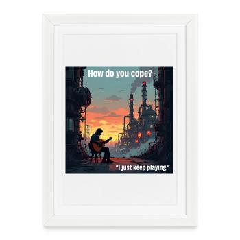 Playing the guitar saves! - Framed poster (27 × 37 cm) - white - Front