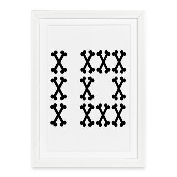 Numéro 10 Dix Os - Affiche encadrée (27 × 37 cm) - blanc - Devant