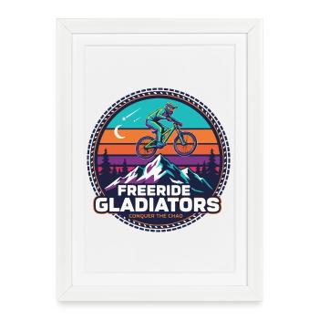 Freeride Gladiators Peak Ride - Framed poster (27 × 37 cm) - white - Front
