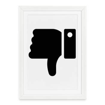 Ne j’aime pas la main, symbole du détracteur, pouce en bas - Affiche encadrée (27 × 37 cm) - blanc - Devant