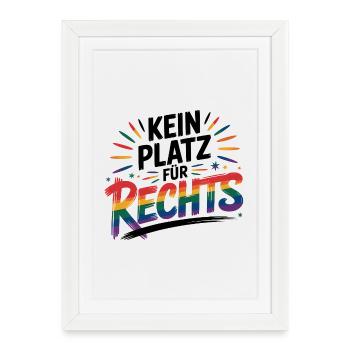 Pas de place pour la haine - Logo Cool Pride - Affiche encadrée (27 × 37 cm) - blanc - Devant