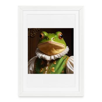 La Grenouille de la Renaissance – Royal Amphibiens - Affiche encadrée (27 × 37 cm) - blanc - Devant