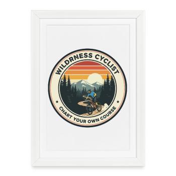 Wilderness Cyclist Badge - Framed poster (27 × 37 cm) - white - Front