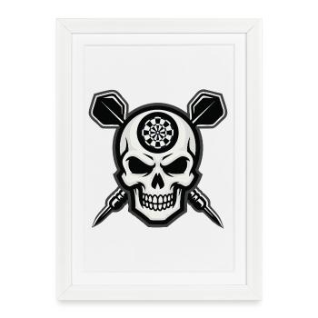 Dart Skull Pub Style - Framed poster (27 × 37 cm) - white - Front