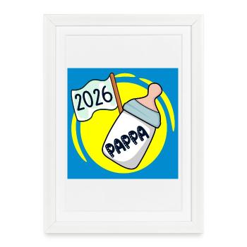 Famille Papa 2026 - Affiche encadrée (27 × 37 cm) - blanc - Devant
