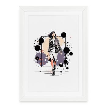 Night Leather Icon - Framed poster (27 × 37 cm) - white - Front