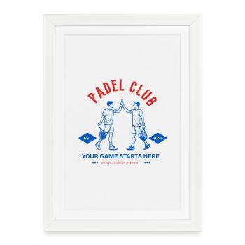 Padel Club Logo - Affiche encadrée (27 × 37 cm) - blanc - Devant