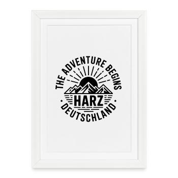 Harz - Début de l’aventure - Conception de souvenirs - Affiche encadrée (27 × 37 cm) - blanc - Devant