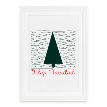 Minimalist Christmas greetings - Framed poster (27 × 37 cm) - white - Front