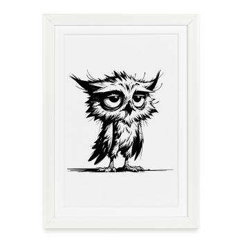 Owls, morning grouches, I didn't oversleep - Framed poster (27 × 37 cm) - white - Front