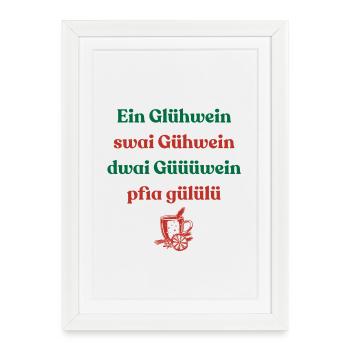 mulled wine christmas market funny xmas - Framed poster (27 × 37 cm) - white - Front