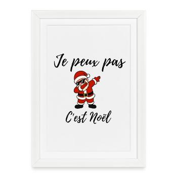 Je peux pas c'est Noël - Affiche encadrée (27 × 37 cm) - blanc - Devant