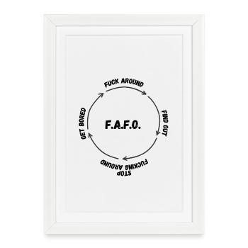 Flow circle FAFO - Framed poster (27 × 37 cm) - white - Front