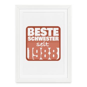 Siblings 1988 - Framed poster (27 × 37 cm) - white - Front