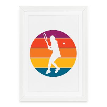 tennis - Affiche encadrée (27 × 37 cm) - blanc - Devant
