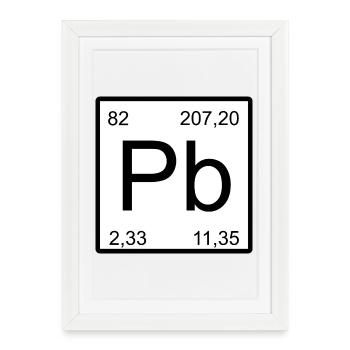 Symbole Pb Signe de Période - Affiche encadrée (27 × 37 cm) - blanc - Devant
