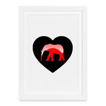Éléphant - Affiche encadrée (27 × 37 cm) - blanc - Devant