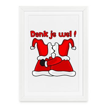 Danke, Weihnachtsmann - Gerahmtes Poster (27 × 37 cm) - Weiß - Vorne