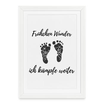 Miracle prématuré – Je continue de lutter contre le design - Affiche encadrée (27 × 37 cm) - blanc - Devant
