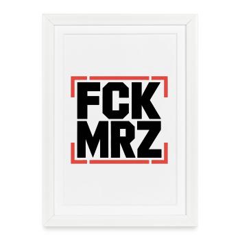 Copie du logo FCK MAR - Anti-CDU/CSU - Affiche encadrée (27 × 37 cm) - blanc - Devant
