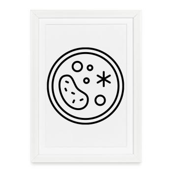 Petri dish with fungi, germs, viruses and bacteria - Framed poster (27 × 37 cm) - white - Front
