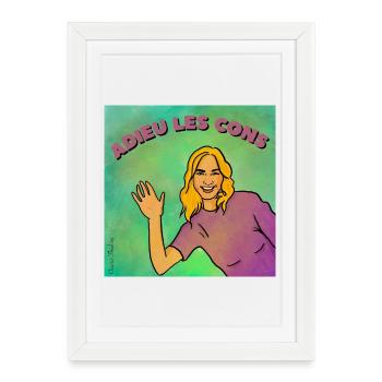 Adieu les cons - Affiche encadrée (27 × 37 cm) - blanc - Devant