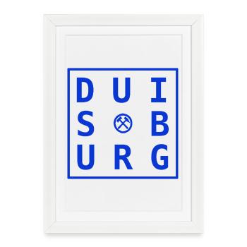 Duisburg Ruhrpott Design Gift & Souvenir Blue - Framed poster (27 × 37 cm) - white - Front