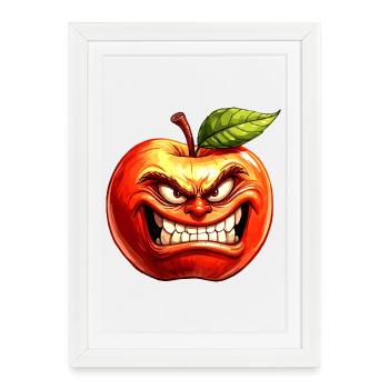 pomme - Affiche encadrée (27 × 37 cm) - blanc - Devant