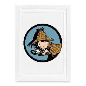 Collection Flo de détective - Affiche encadrée (27 × 37 cm) - blanc - Devant